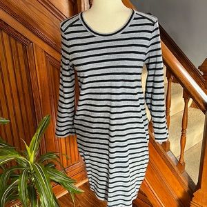 J Crew Blue Heather and Navy Stripes Dress Sz S